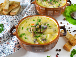 Siera zupa ar šampinjoniem: receptes ar kausētu sieru no svaigām, konservētām, saldētām sēnēm