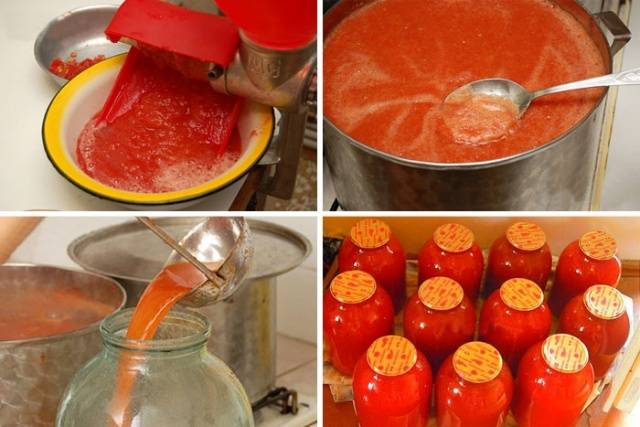 Jugo de tomate para el invierno.